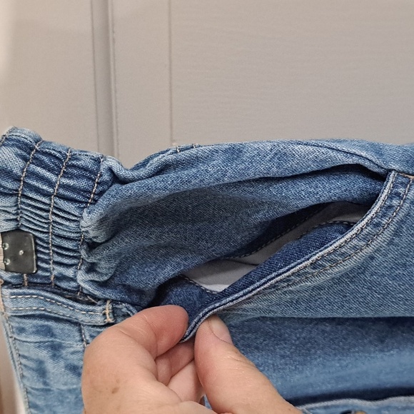 GV Blue Jeans Vintage Denim Jean Button-Front Elasic Waist Comfy Midi Maxi Skirt - Picture 8 of 9